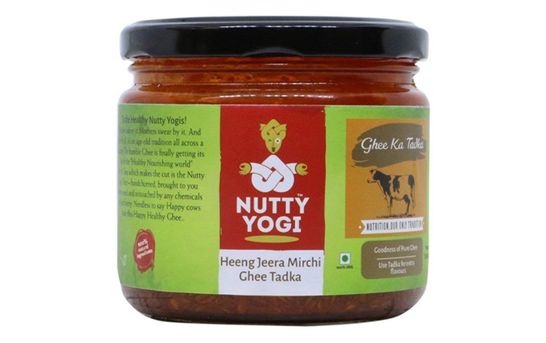Nutty Yogi Heeng Jeera Mirchi Ghee Tadka   Glass Jar  250 grams